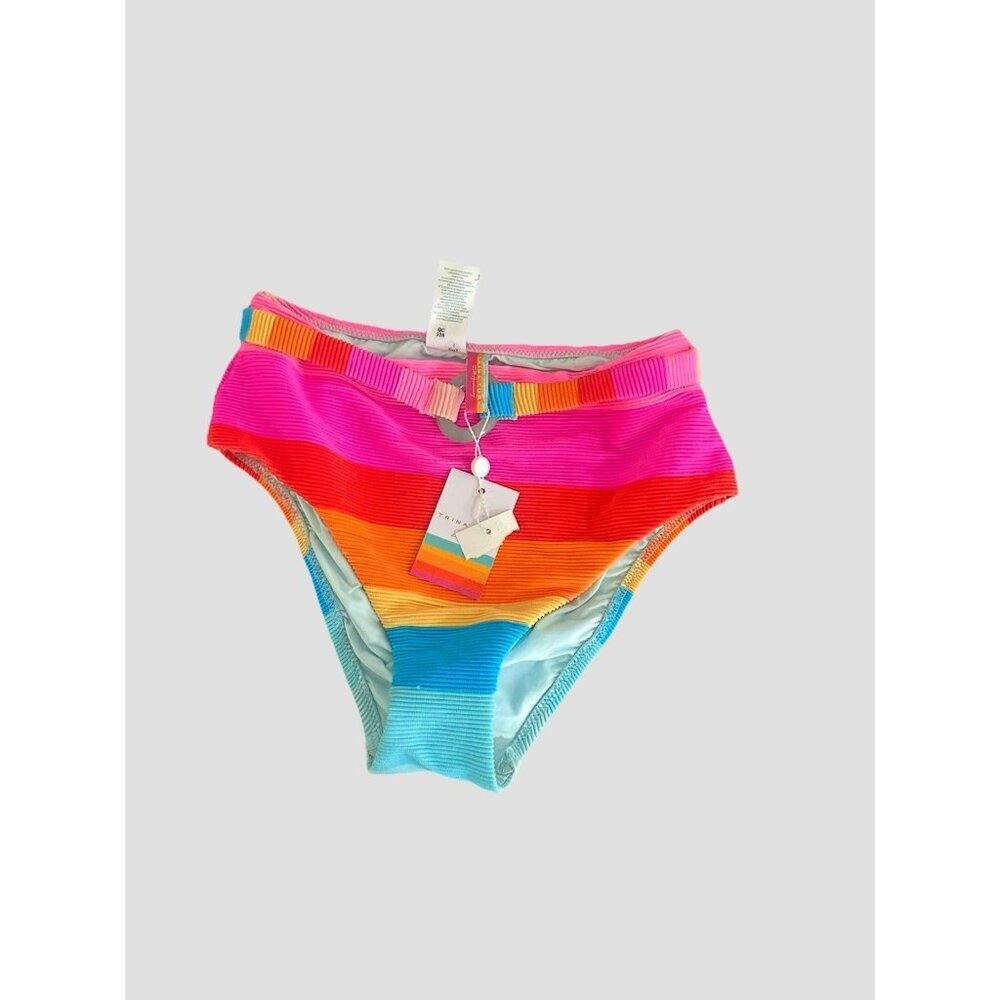 Trina Turk Women's High Waist Hipster Bikini Swimsuit Bottom Rainbow Size 0 NWT - Picture 4 of 6